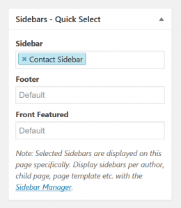 Sidebar - Quick Select