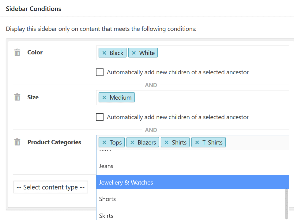 Create widget areas for WooCommerce product attributes